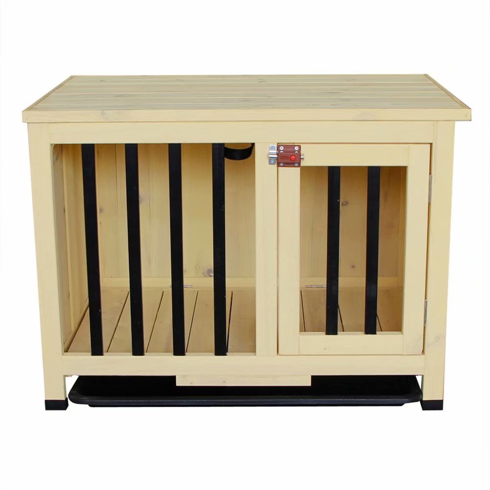 Akoyovwerve Opening Roof Foldable Pet Shelter Dog House Pet Bed Wood
