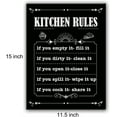 thumbnail image 2 of Black Design Kitchen Rules Canvas Wall Art, Kitche Wall Art Signs, Ready to Hang Wall Decoration Print Poster for Kitchen, Framed 11.5" X 15", 2 of 5