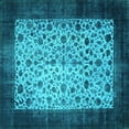 thumbnail image 1 of Ahgly Company Machine Washable Indoor Square Persian Turquoise Blue Bohemian Area Rugs, 6' Square, 1 of 4