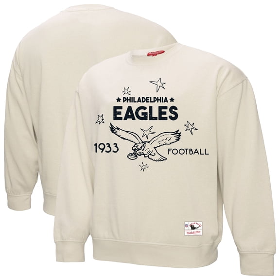 Women's Mitchell & Ness Cream Philadelphia Eagles Plus Size Shooting Star Sweatshirt