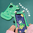 thumbnail image 3 of Phone Cases for iPhone 14 Plus,Cute Cartoon Green Crocodile Phone Case Unique Fun Cover Case 3D Soft Silicone Shockproof Cover, 3 of 4