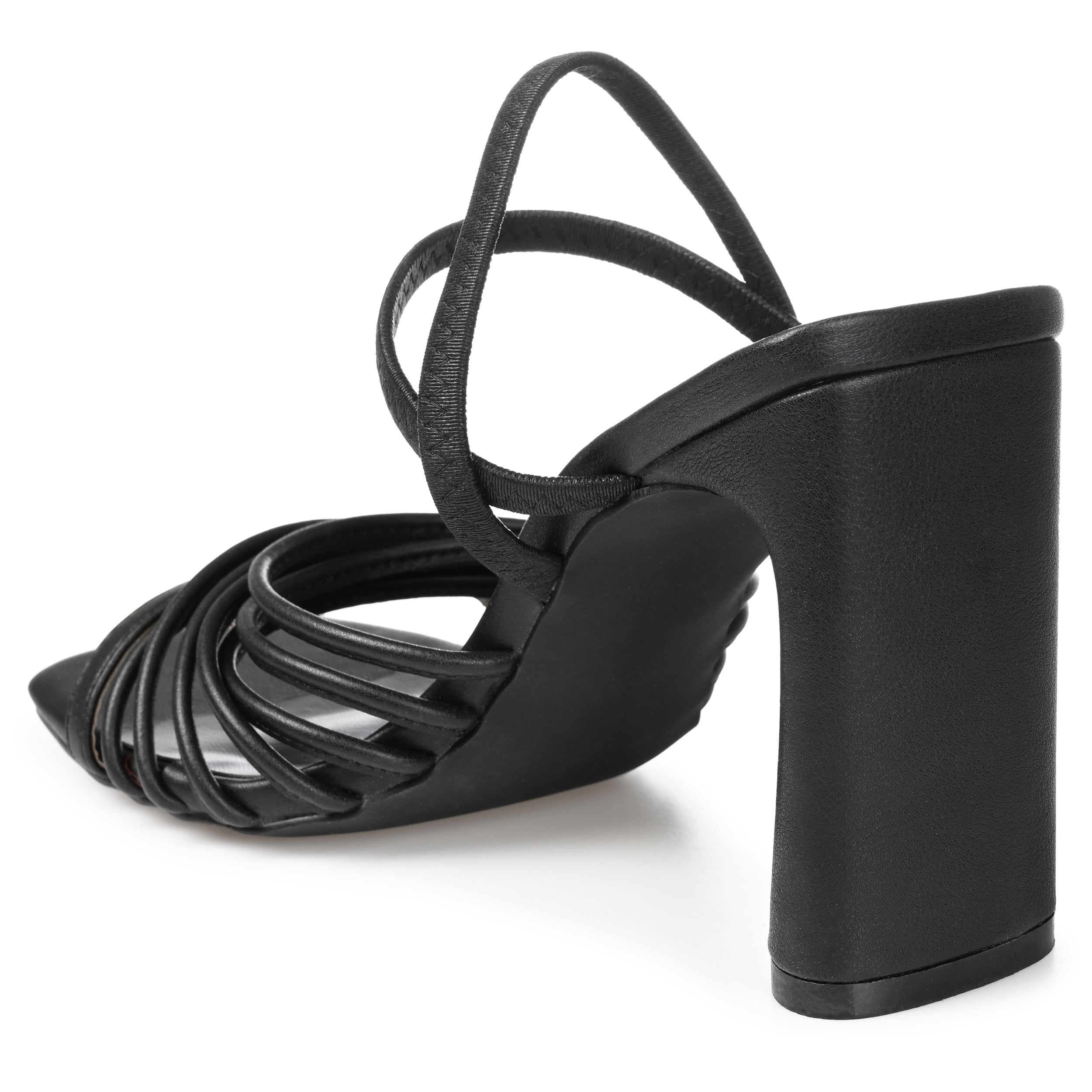Journee Womens Hera Open Square Toe High Block Heel Sandals