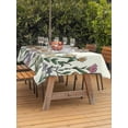 thumbnail image 2 of Outdoor Tablecloth with Umbrella Hole and Zipper, Yellow Flowers Rectangle Table Cloth 54x80 Inch Waterproof Tablecloth, Country Watercolor Botanical Floral Plants Picnic Table Cover for Patio, 2 of 7