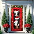 thumbnail image 5 of Christmas Door Cover Decoration Christmas Door Cute Santa Dog Door Cover Christmas Door Banner Hanging Party Background Decoration for Xmas Holidays New Year Party Winter Decoration, 5 of 9