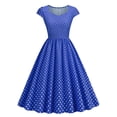 thumbnail image 2 of Xihbxyly Retro Dresses for Women Women's Square Neck Wrap Sleeve Short Sleeve Printed Vintage Style Dresses Party Midi Dress, 2 of 7