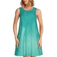 thumbnail image 1 of Balery Teal Turquoise1 Vestidos de verano para mujer con estampado: vestido holgado sin mangas, vestido playero informal y cómodo para días calurosos., 1 of 7