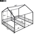 thumbnail image 4 of Twin Size House Platform Beds, Metal Double Shared Size Beds, Montessori Floor Bed, Two Shared Beds with Roof for Teens, Boys & Girls (Black), 4 of 9