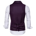 thumbnail image 2 of Chaleco de traje cruzado con solapa para hombre Chaleco informal elegante de color sólido, 2 of 3