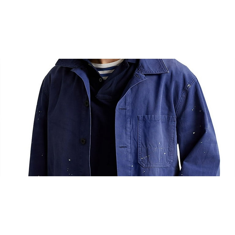 Polo Ralph Lauren Men's Distressed Denim Chore Jacket Blue Size X-Large