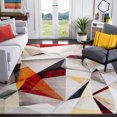 thumbnail image 6 of SAFAVIEH Porcello Karenza Abstract Prism Area Rug, Light Grey/Orange, 5'3" x 7'6", 6 of 6