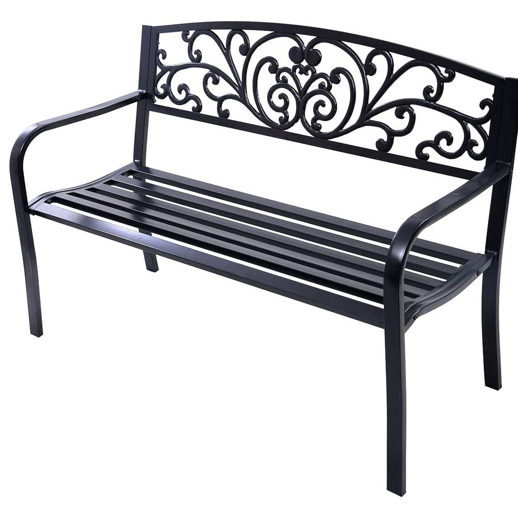 Garden Benches for Outdoors, BTMWAY 50" Iron Garden Bench Waterproof