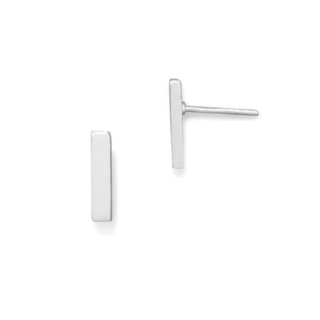 - Rectangle Bar Post Stud Earrings Sterling Silver Geometric