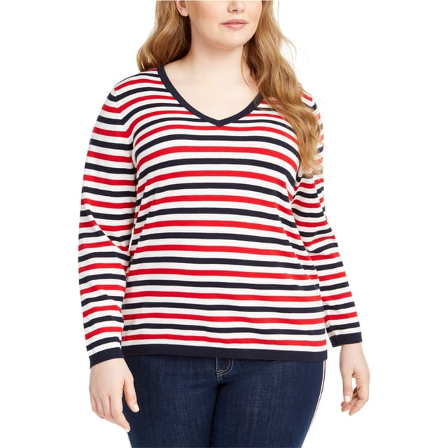 Tommy Hilfiger Suéter a Rayas para Mujer, Azul, 0X