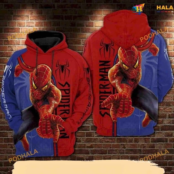 Spider Man All Over Print 3D Funny Christmas Hoodie