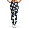 thumbnail image 2 of Polka Dot Daisy Floral Pattern Print Leggings, Floral Sexy Yoga Leggings For Women., 2 of 5