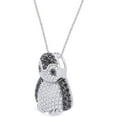 thumbnail image 2 of Penguin Pendant Necklace VVS1 Diamond 14k White Gold Finish Sterling Silver, 2 of 3