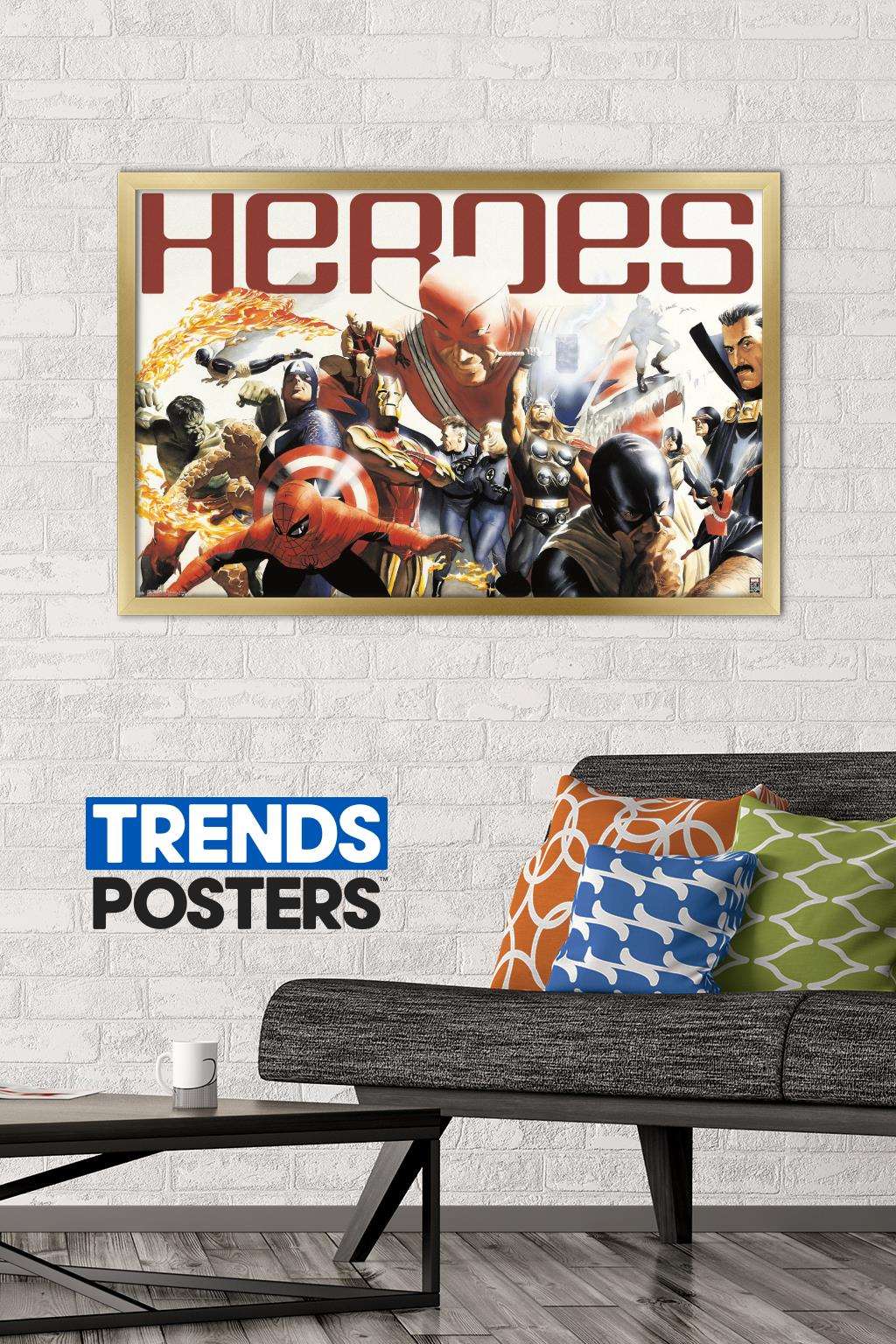 Marvel Comics - Marvel 80th Anniversary - Heroes Wall Poster, 22.375" x 34", Framed