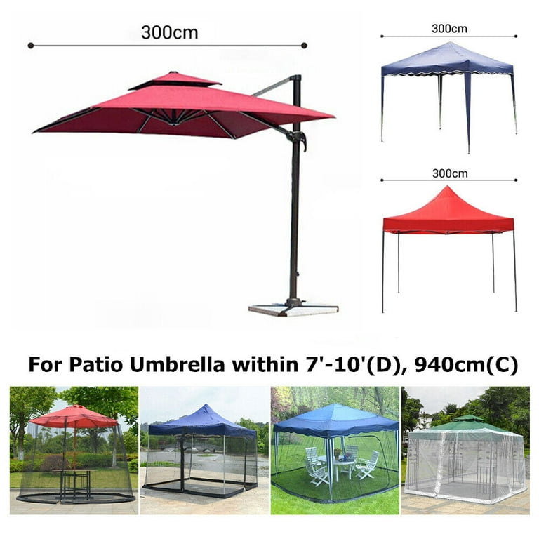 TOPCHANCES 7-10ft Patio Umbrella Mosquito Netting with TOPCHANCES 7-10ft Patio Umbrella Mosquito Netting with