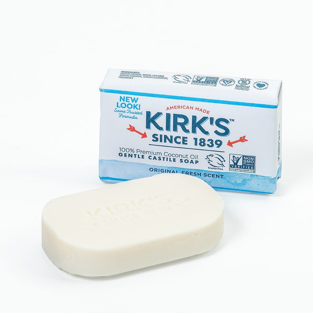 The Original Kirk's Castile Bar Soap Gentle Premium Coconut Oil (Pack