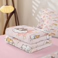 thumbnail image 5 of Manfei Funny Pet Zipper Twin Comforter Sets with Fitted Sheet and 2 Pillowcases, Kawaii Slepping Cat Zipper Bedding Set, Pink, Pink Reversible, 4pcs, 5 of 7