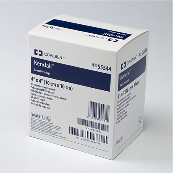 Kendall - Border Foam Gentle Adhesion - 3-1/2 X 3-1/2 Inch Square Adhesive with Border Sterile - 10/Carton