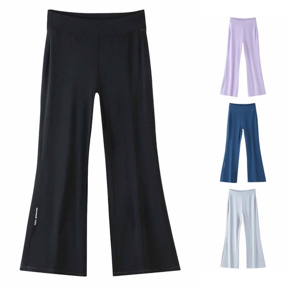 JCCXIN Teen Girls Flare Leggings School Pants Elastic Waist Stretch Active Dance Pants Outdoor Sports Playwear Casual Daily Wear Cozy Street Bottoms,Black,5-6 Years