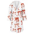 thumbnail image 4 of Women's Fleece Plush Robe Long Warm Plush Bathrobe Loungewear Jacket Printed Comfort Robe, 4 of 5