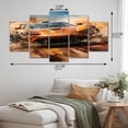 thumbnail image 4 of Designart "Exotic Car on Offroad in Orange II" Muscle Car Metal Wall Art Set, 4 of 5