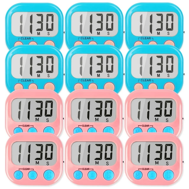 Timer AOUCE, pantalla grande magnética digital, paquete de 12