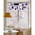thumbnail image 4 of Purple Black Geometric Kitchen Valances for Windows Farmhouse Linen Window Valance Curtain for Living Room Window Treatment Minimalist Stripes Abstract Art Valance Rod Pocket Topper, 42 x 12 Inch, 4 of 6