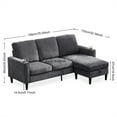 thumbnail image 3 of Convertible Sectional Sofa Couch, 3 Seat L Shaped Modern Couch With Storage Chaise, Upholstered Small Sectional Sofa Couch for Small Apartment Living Room, 3 of 9