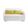 thumbnail image 5 of ARCTICSCORPION Modern Convertible Velvet Sofa Bed with USB Port and Adjustable Backrest, White, 5 of 7