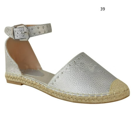 

Women Flat Shoes Rivets Decor Soft Breathable Lightweight Shoes for Summer 39