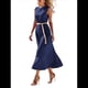 thumbnail image 2 of Vestido de Verano Vintage para Mujer, Holgado, Sin Mangas, , Cuello Redondo, Color Liso. Azul Oscuro L, 2 of 6