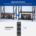 thumbnail image 3 of Heavy-Duty Metal Storage Rack, 78"H × 60"W × 24"D, 4-Shelf Steel Shelving Unit, 584 lbs Per Shelf, Adjustable Garage Organizer, Pegboard-Compatible, Black, 3 of 10