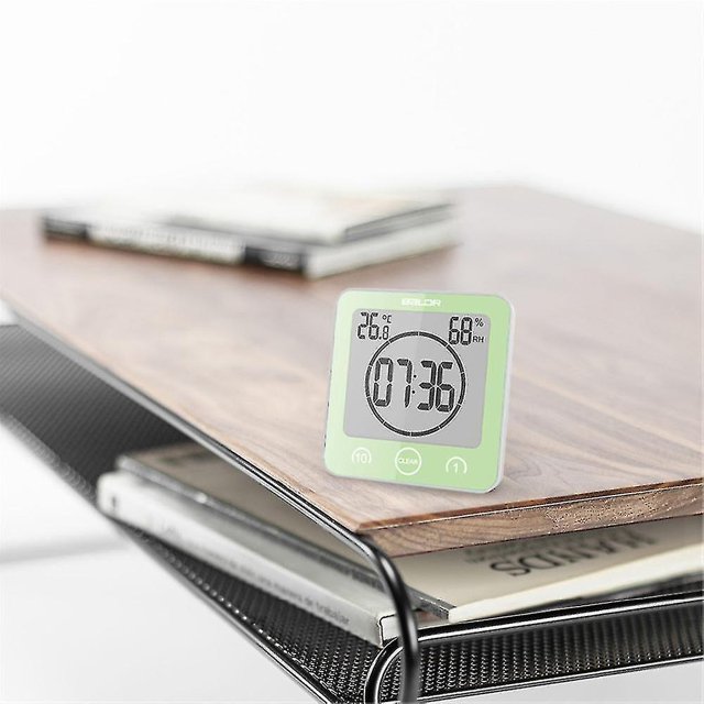 Reloj de baño, Temporizador de Ducha, Relojes Digitales con Alarma, Relojes Temporizadores de Cocina a Prueba de Agua para baño con termómetro higrómetro para Ducha, Cocina, Maquillaje