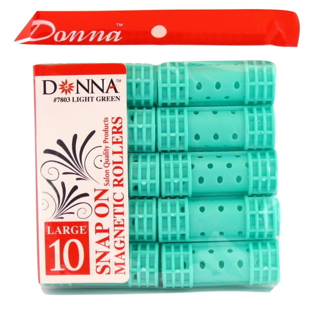 Donna Salon Quality Snap on Plastic Magnetic Hair Rollers (Large - 7/8