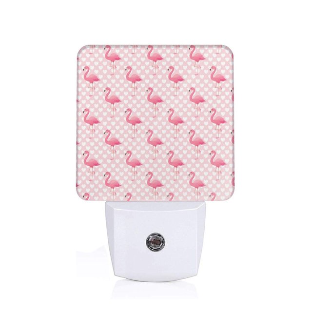 Fotbe Cute Flamingo with Heart Luz Nocturna LED, Luz de Noche con Sensor de Luz Natural de Anochecer a Amanecer, Se Enchufa a la Pared, Blanco Cálido 0.5W-UK