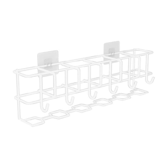 Shoreew Hollow Umbrella Storage Rack Wall Mount Coat Rack with 6 Hangers Load Bearing Hat And Clothing Organizer for Bathroom Living Room