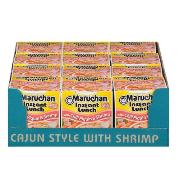 Maruchan Instant Lunch Chili Piquin & Shrimp Cups, 2.25 Oz, Quantity of 12