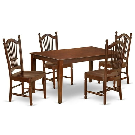 East West Furniture Dining Room Set Mahogany, CADO5-MAH-W
