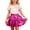 1Hot Pink5, variant on XAOFW Girls Skirts Glitter Tiered Cake Ruffle Hem Shiny Tutu Pleated Soft Comfortable Party Night Skirt