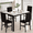White+Black-Leather, variant on Baxluxe 4-Person Dining Table and Chairs Set, Faux Marble Kitchen Table with 4 Velvet Dining Chairs, 47.2 Inch Rectangle Dining Table Set for 4, 5 Pieces Dinette Set for Breakfast Nook, White+Blue