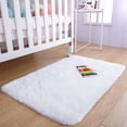thumbnail image 2 of Lochas Soft Fluffy Area Rug Modern Shaggy Rugs for Bedroom Kids Room Nursery Floor Carpets, 2'x 3',White, 2 of 8