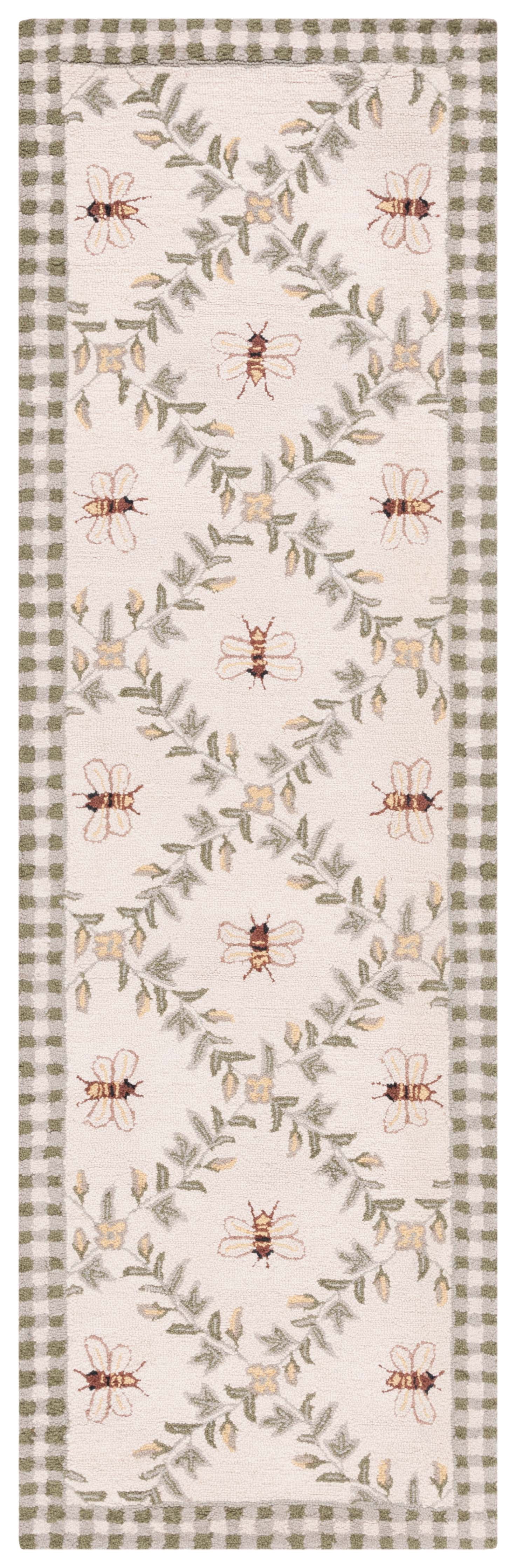 Safavieh Chelsea Lara Bordered Wool Runner Rug, Ivory/Green, 2'6" x 14'