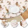 thumbnail image 4 of Beige Fairy Mushroom Pattern Round Fitted Tablecloth with Elastic Edge,Dining Table Cover Waterproof,Outdoor Round Tablecloth for Camping,Dining,Indoor and Outdoor, 4 of 7