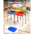 thumbnail image 4 of VEVOR Sensory Table for Toddlers, Kids 4-Station Sand and Water Adjustable Play Table with Detachable Storage Bins and Non-Slip Feet, Carbon Steel Frame, Rounded Corners, for Boys and Girls Exploring, 4 of 9