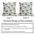 thumbnail image 6 of Teal Palm Tree Pillow Covers 18X18 Inch Set of 2 Coastal Tropical Plants Coconut Trees Decorative Pillow Cases Summer Beach Vintage Cushion Case Hawaiian Home Decor for Sofa Couch Outdoor, 6 of 6