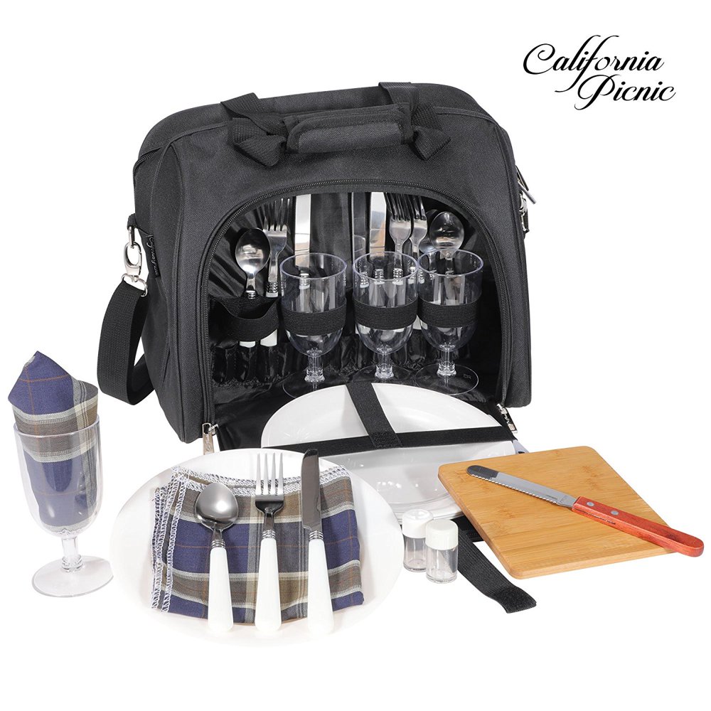 Picnic Basket Tote Picnic Shoulder Bag Set Stylish AllinOne