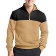 thumbnail image 2 of Ceisia Men's Regular-Fit Stand-Collar Half-Zip Color-Blocked Argyle-Textured Polyester Pullover Gift, 2 of 9